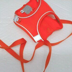 Pet Harness Safety Vest Orange w Reflective Strip Small or Medium Dogs or Cats